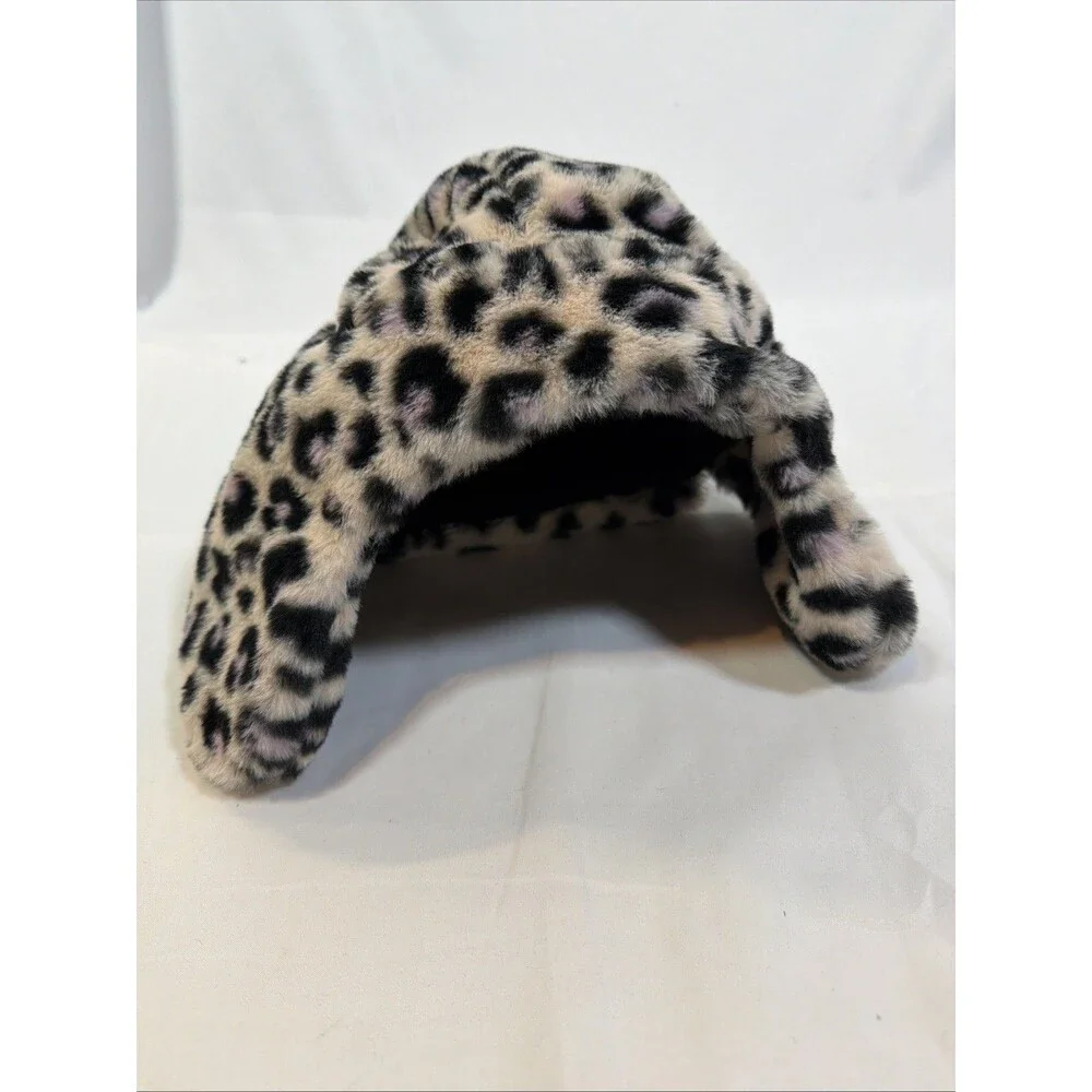 Cat And Jack Girls Cheeta Print Trapper Hat 1 Piece Color Purple